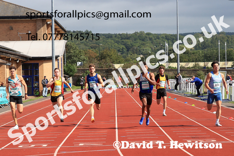 Decathlon 100 metres, 2025 EAP International Combined Events, Hexham, Northumberland.  Photo: David T. Hewitson/Sports for All Pics